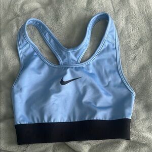 Nike Blue and Black Sports Bra Moisture-Wicking Racerback